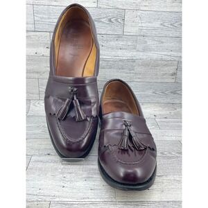 Allen Edmonds Newport Men Sz 11B Burgundy Leather Kiltie Tassel Loafers USA Made
